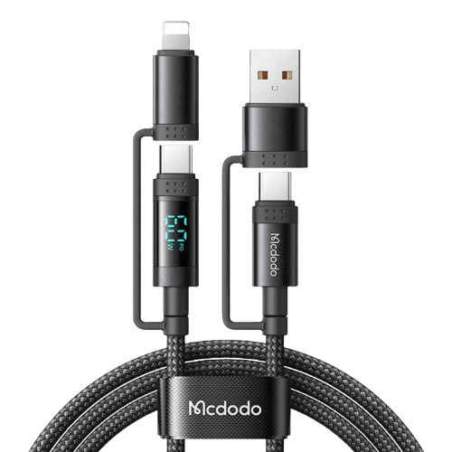 4-in-1 Multi-Device Fast Charging Cable with Watt Display